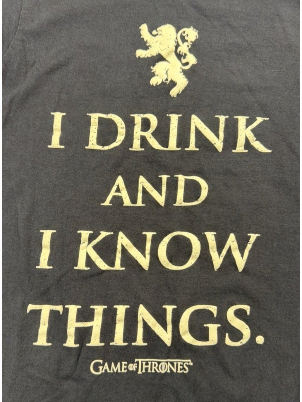 Medium Black I Drink And I Know Things Game of Thrones Cotton T-Shirt
